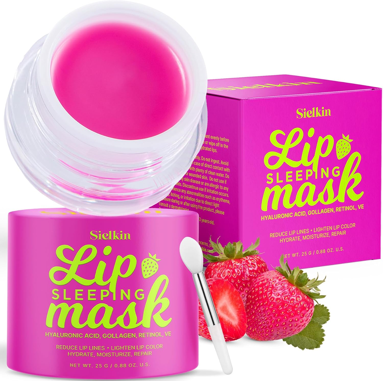 Sielkin Overnight Lip Mask Treatment Balm front view red jar