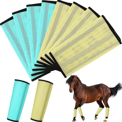 8 Pcs Horse Fly Boots UV-Protective Mesh Ventilated, Fly Boots for Protecting Horse Legs & Stomp-reducing from Insect Bites - Image 12