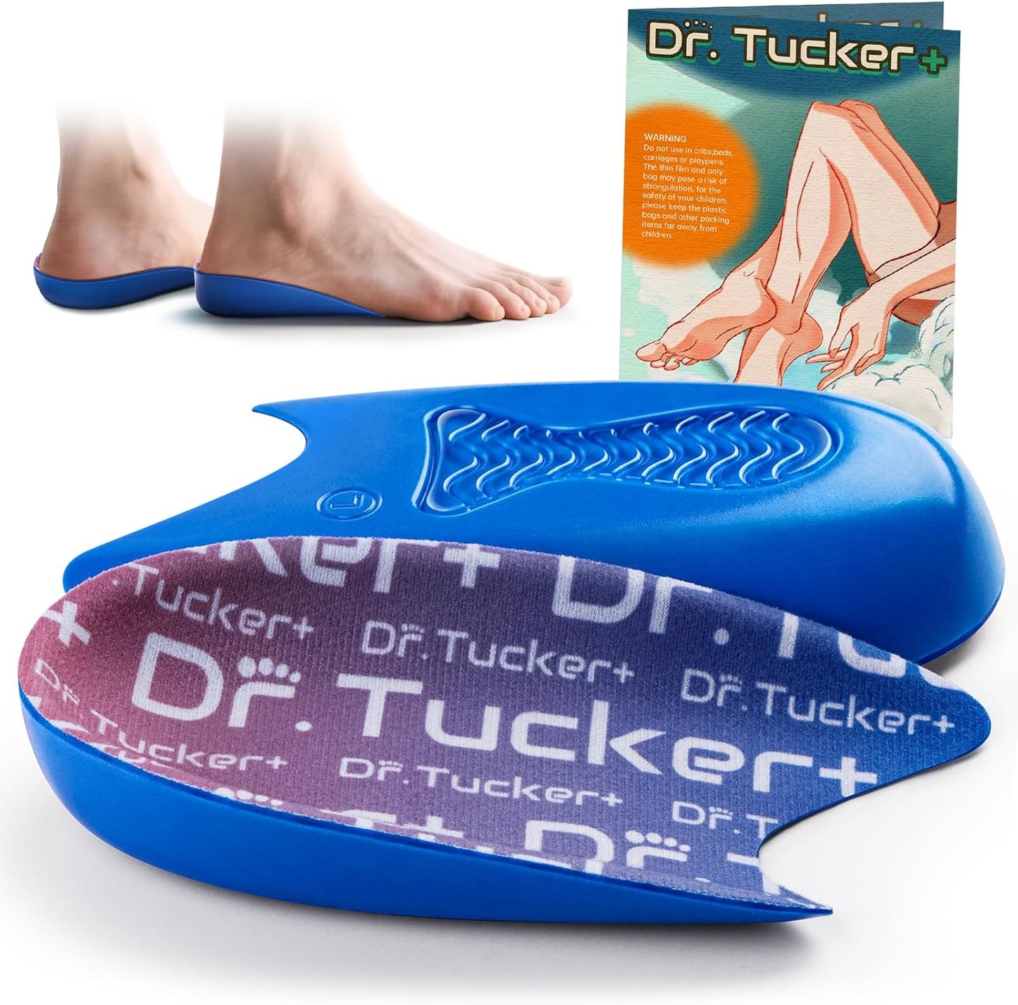 Dr.Tucker+ Achilles Tendonitis Relief Insoles blue orthotic inserts for heel support