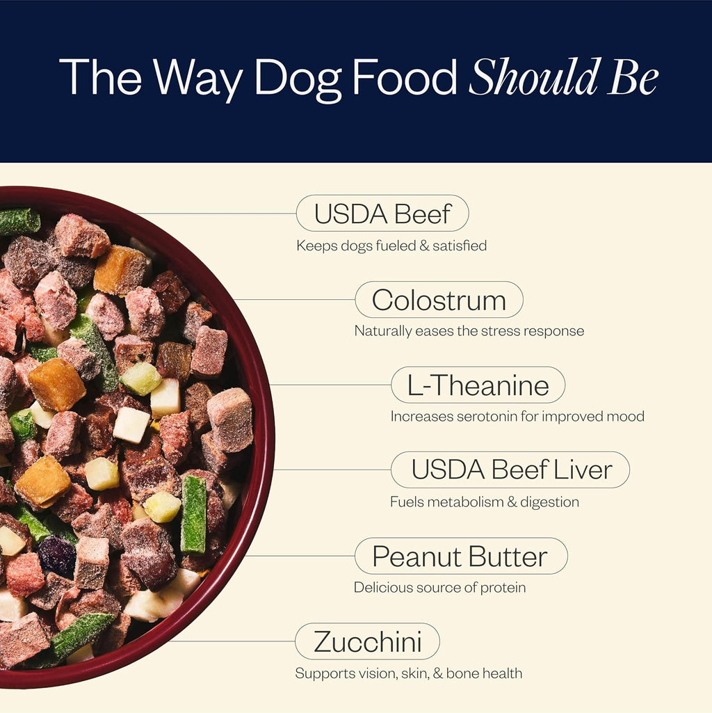Nutritional label of Maev human-grade beef raw dog food