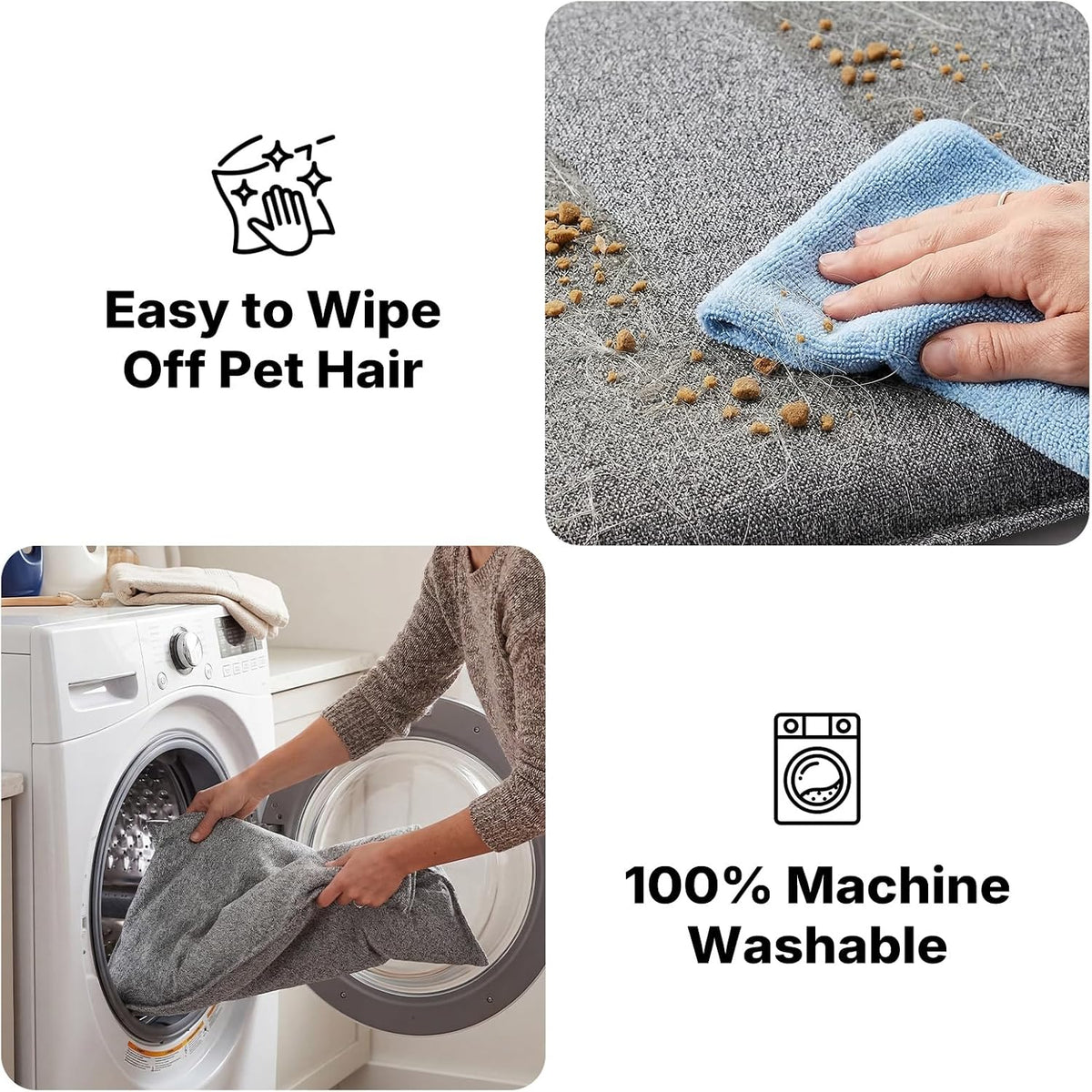 Veehoo durable dog mat being machine washed