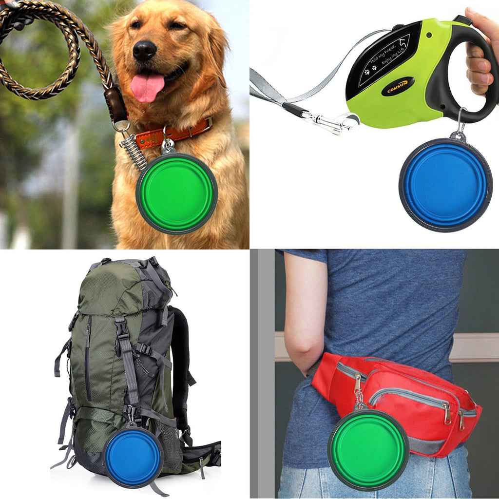 Comsun silicone expandable cup dish for cats and dogs hiking gear