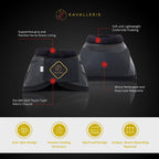 Kavallerie equestrian horse protection boots in black color showing the durable outer shell.