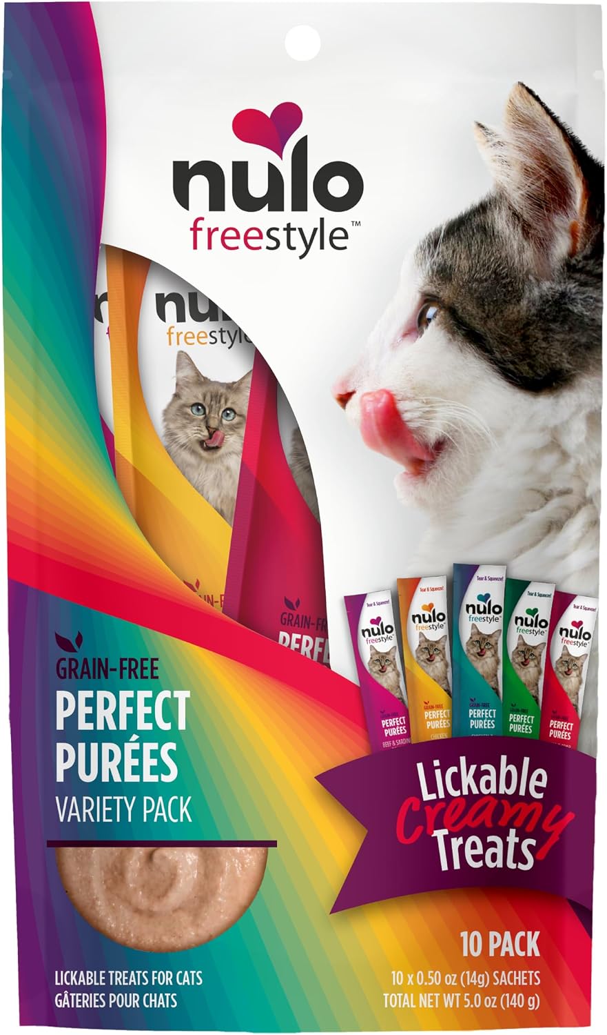 Nulo Freestyle Lickable Cat Treats - Perfect Pures Variety Pack, Squeezable Grain-Free Wet Cat Food Topper, High Moisture for Hydration, 40 x 0.5oz - Image 15