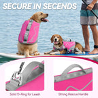 Vivaglory pink dog floating vest adjustable neck and belly quick release buckles