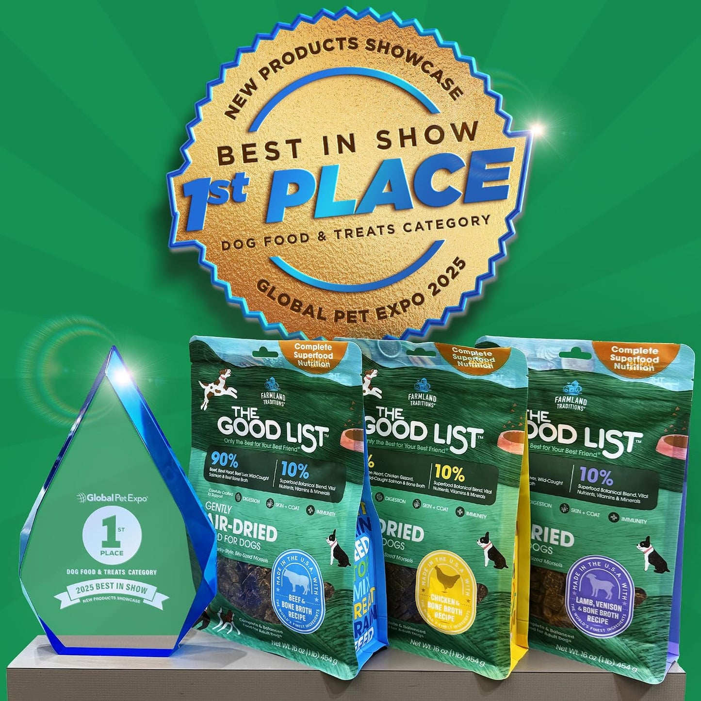 Farmland Traditions The Good List Air-Dried Dog Food, Premium Beef & Bone Broth for Dogs, Protein Rich & Grain-Free Nutrition, 1 Pound Bag - Image 9