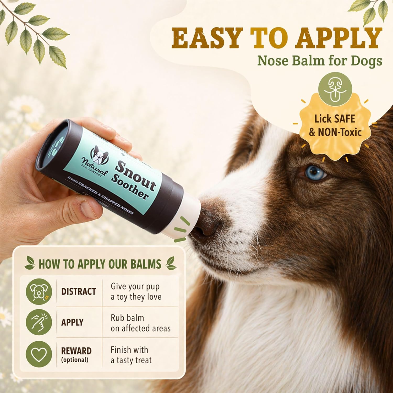 Natural Dog Company Snout Soother Dog Nose Balm, 0.15 oz Travel Stick | Moisturizer for Dry Crusty Noses, Coconut Oil & Shea Butter, Summer Care for Outdoor Dogs, Hot Weather & Beach Days - Image 9