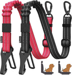 Pawaboo 2Pack Dog Seatbelt for Car,3-in-1 Dog Car Seat Belt Bungee,Shockproof Dogs Tether for Cars with Buckle&Hook Latch, Adjustable Reflective Dogs Cars Harness Leash with 360 degrees Lockable Buckle,Black - Image 13