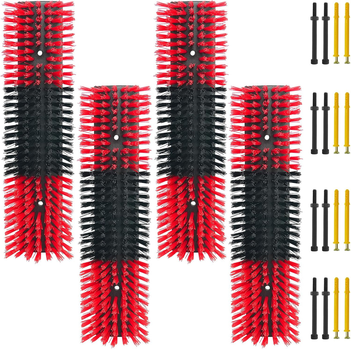 Livestock Scratch Brush With Spring Iron HolderAnimal Back Scratching Brush Including 4pcs goat brushes, 4 stands and accessories For Cow,Cattle,Sheep, Horses,PigsMassage Grooming ToolYellow - Image 10