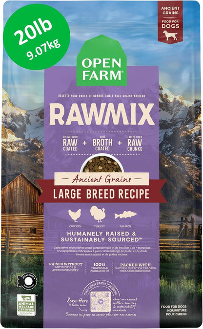 Open Farm, RawMix Dry Dog Food with Ancient Grains, Protein-Packed Kibble Coated in Bone Broth with Freeze Dried Raw Chunks, Salmon Whitefish & Rockfish, Wild Ocean Recipe, 20lb Bag - Image 10