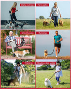 Premium imported dual pet leash with shock absorbing handles.