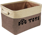 PET ARTIST Dog Toy Basket, Collapsible Dog Toy Bin Box with Comfortable Handles, Large Pet Toy Storage Basket Organizer for Accessories, Toys,Coat & Clothing,Blanket Leash (Brown, M:15"x11"x9") - Image 11