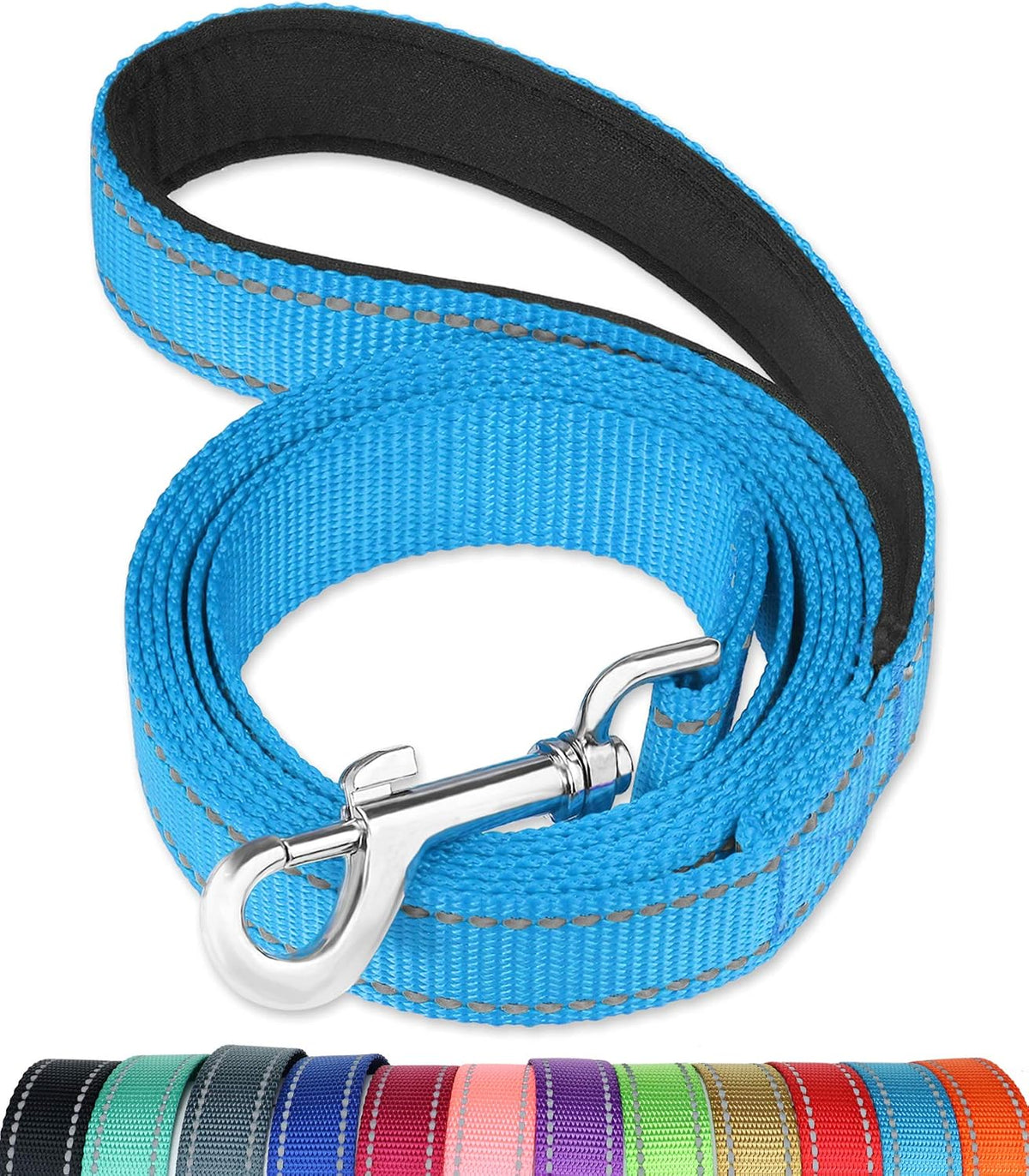 FunTags 6FT Red Reflective Dog Leash for Large & Medium Dogs Walking, Soft Padded Handle Comfortable Grip, Heavy Duty Nylon, Reflective for Night Walking, 1in Wide - Image 12