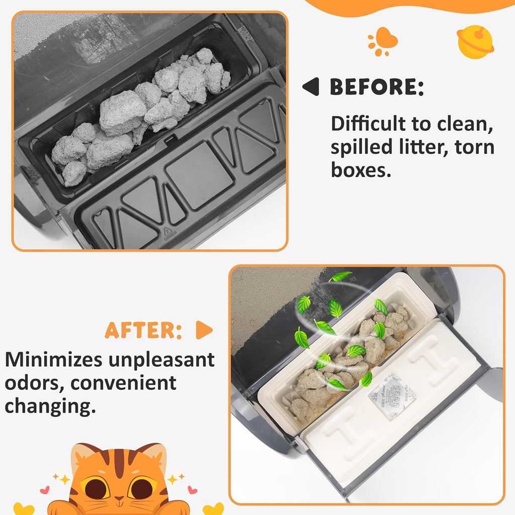 Activated charcoal bags included with Viotiin litter trays