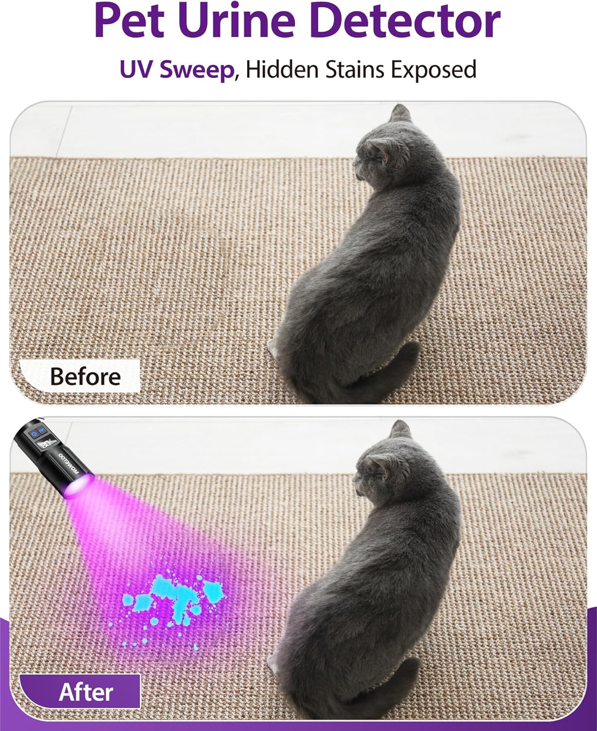 Ultraviolet Torch Showing Digital Battery Display Screen