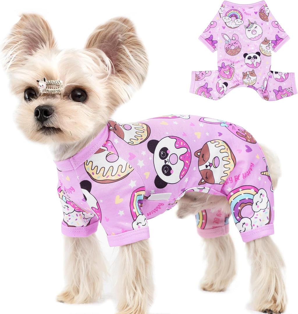 Dog Pajamas for Small Dogs Summer Puppy Pajamas Cute Pet Jumpsuit with Yellow Duck Pattern Lightweight Small Dog Clothes Doggy Onesie(Yellow Duck, X-Small) - Image 9