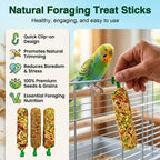 Tinyfield 3 count bird treat sticks with plastic hangers