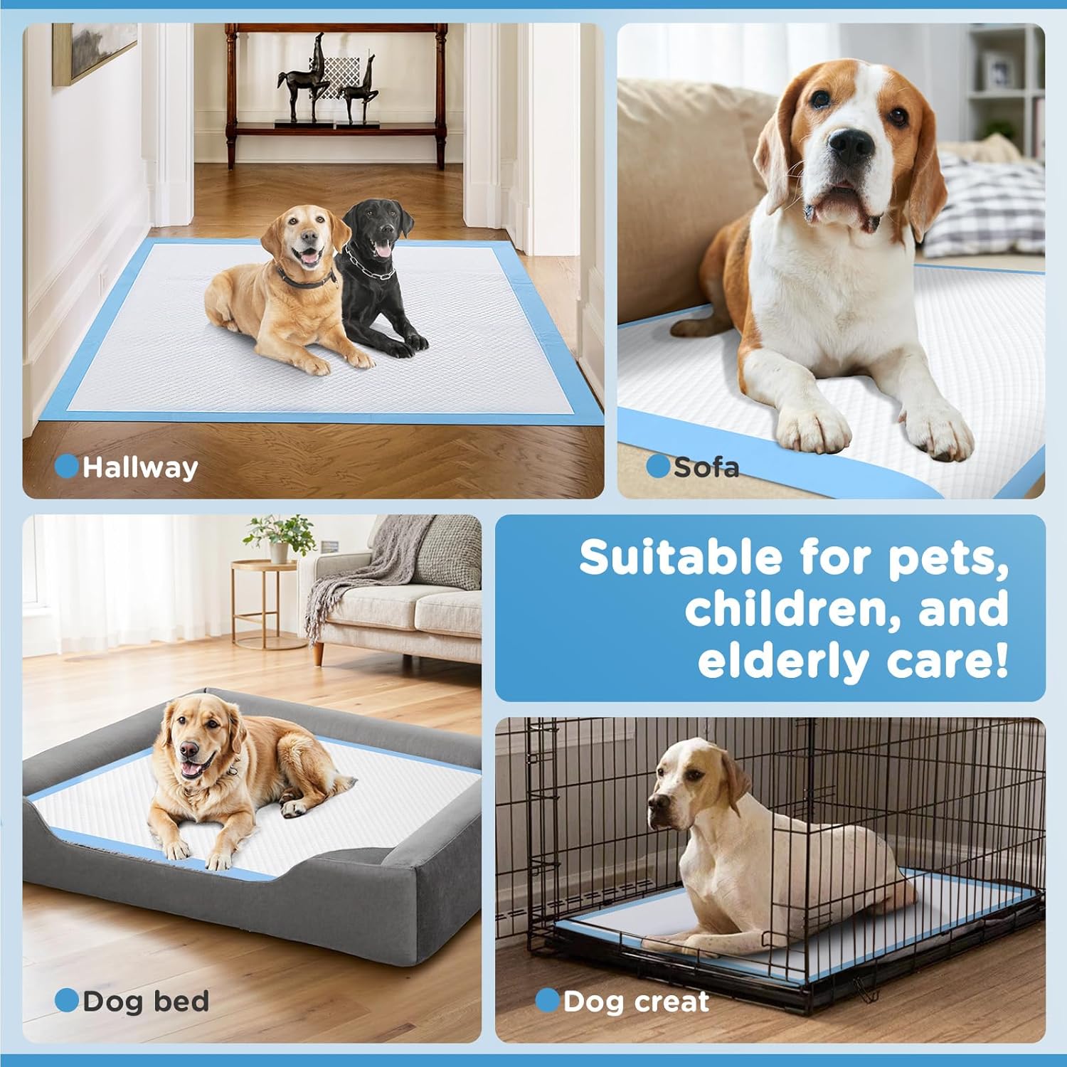 Iweepet heavy duty puppy training sheets flat layout