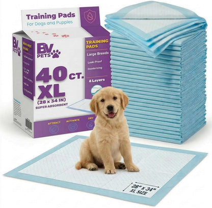 BV Pet Potty Training Puppy Pads XL front view package showing forty count premium pet sheets.