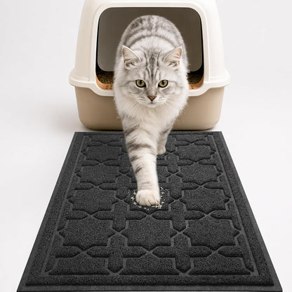 Yimobra Cat Litter Mat, Easy Clean Trapping PVC Mat with Waterproof Backing and Non Slip Bottom, Scatter Control Pad for Litter Box, 24"x20", Grey - Image 13