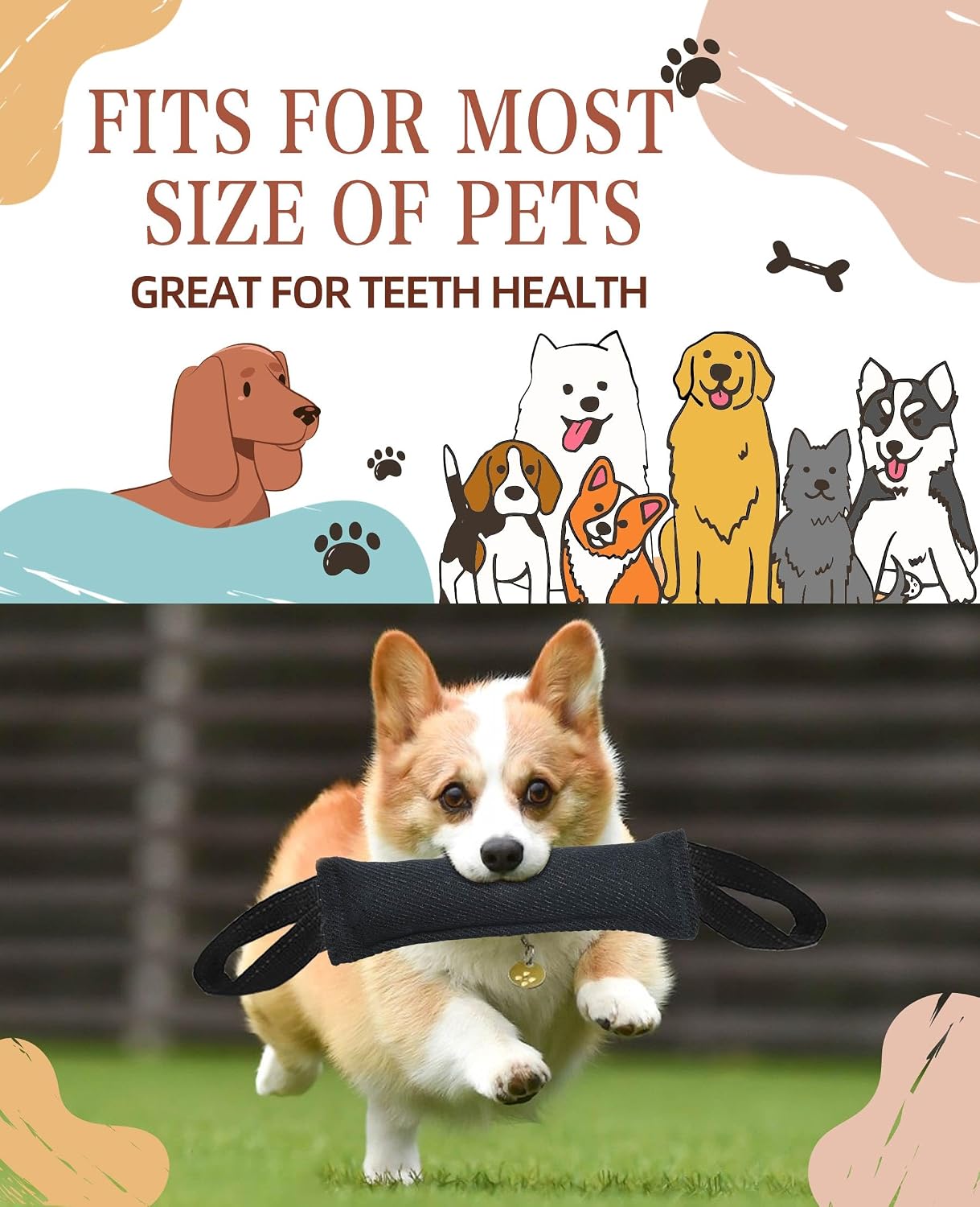 Clysoru professional bite tug pillow with two strong nylon padded handles for training.