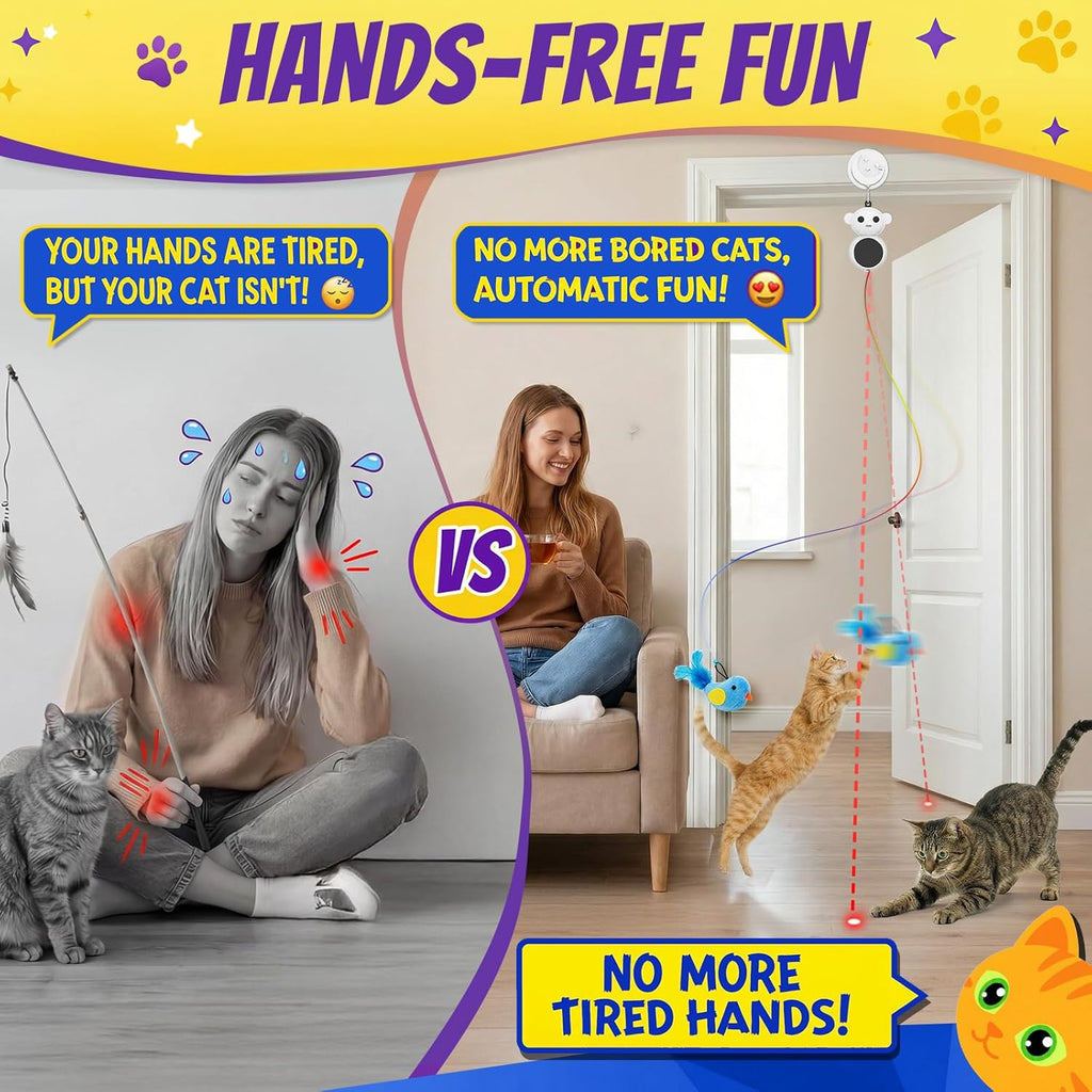 Safe hanging kitten play setup showing the adjustable door frame clamp.