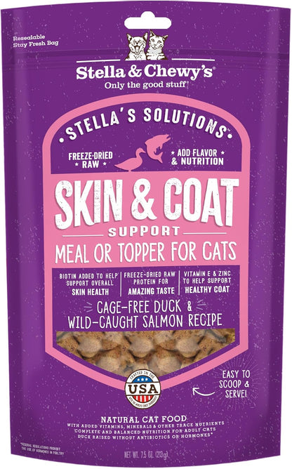 Stella's Solutions Digestive Boost 7.5 Ounce bag showing freeze dried raw nutrition properties