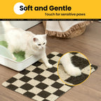 Conlun less waste cat litter mat next to a plastic litter tray