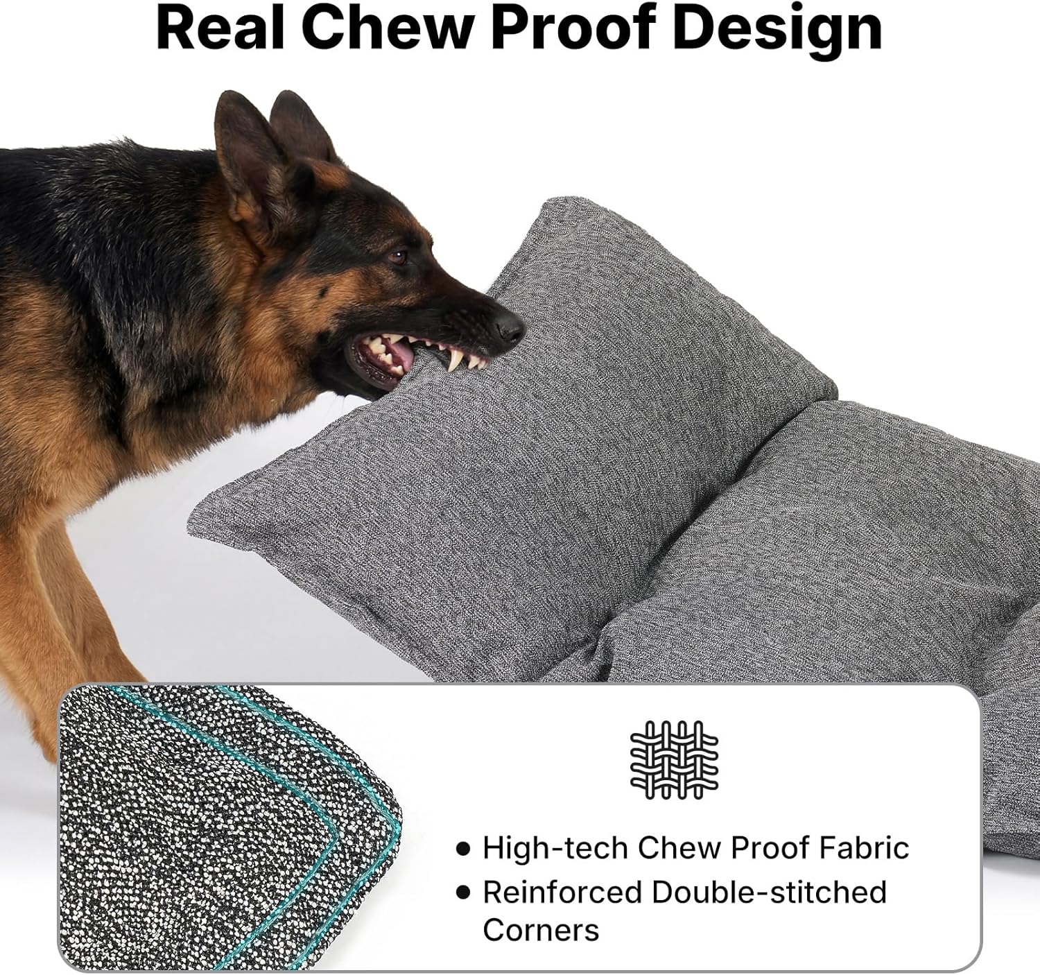 Veehoo chew proof pet mat reinforced corners detail