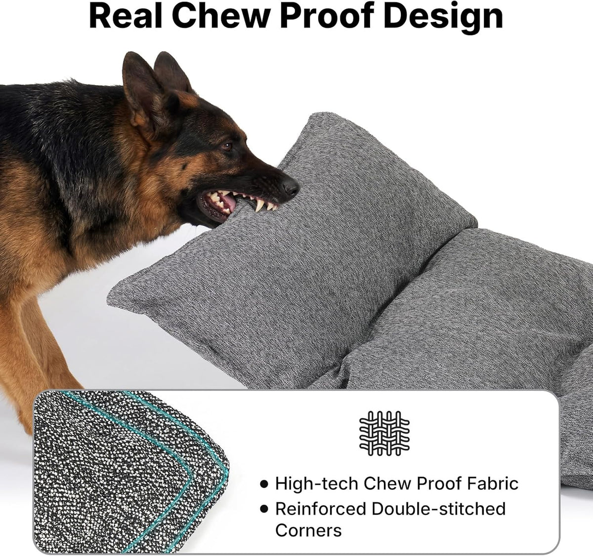 Veehoo chew proof pet mat reinforced corners detail