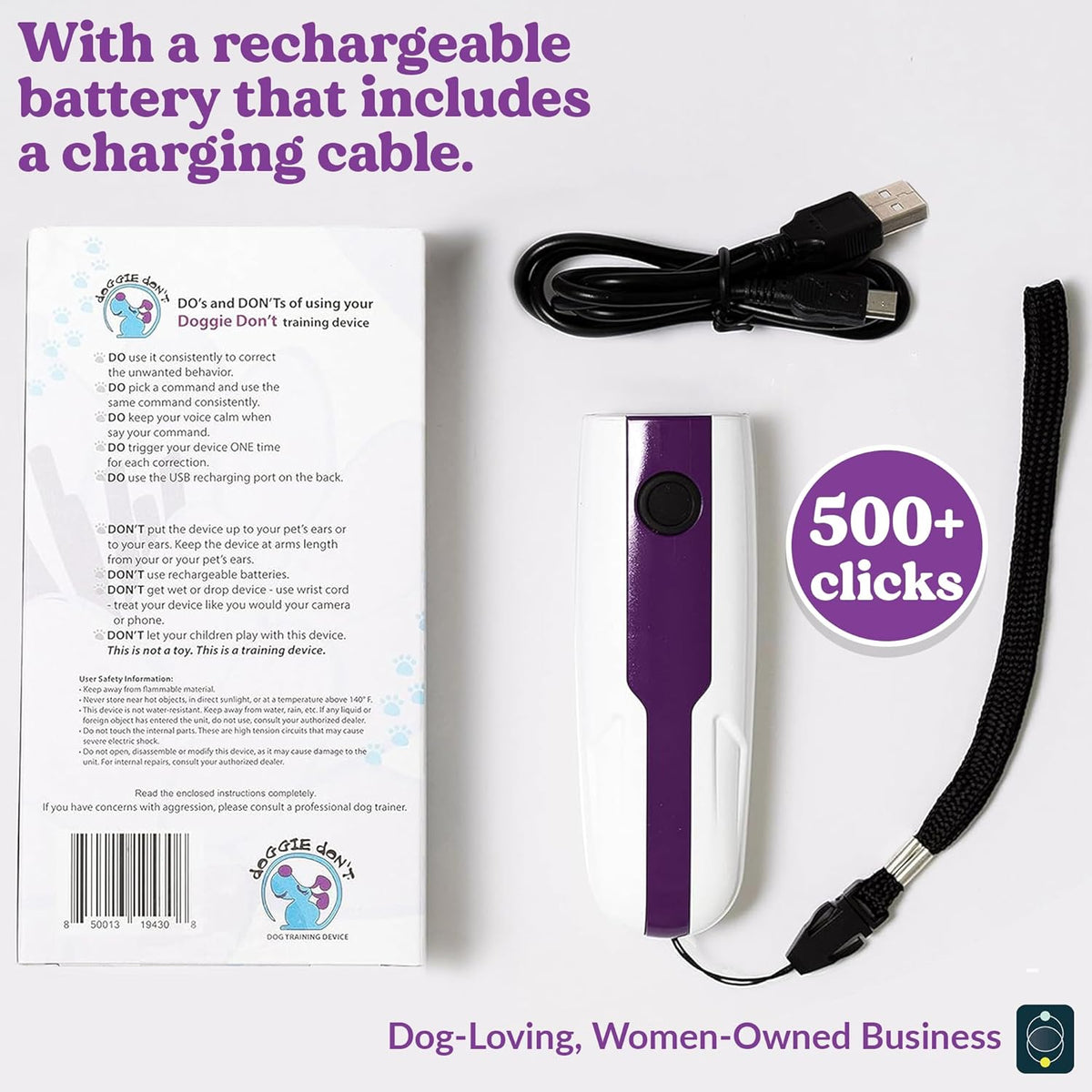 Doggie Don't purple and white behavior correction tool