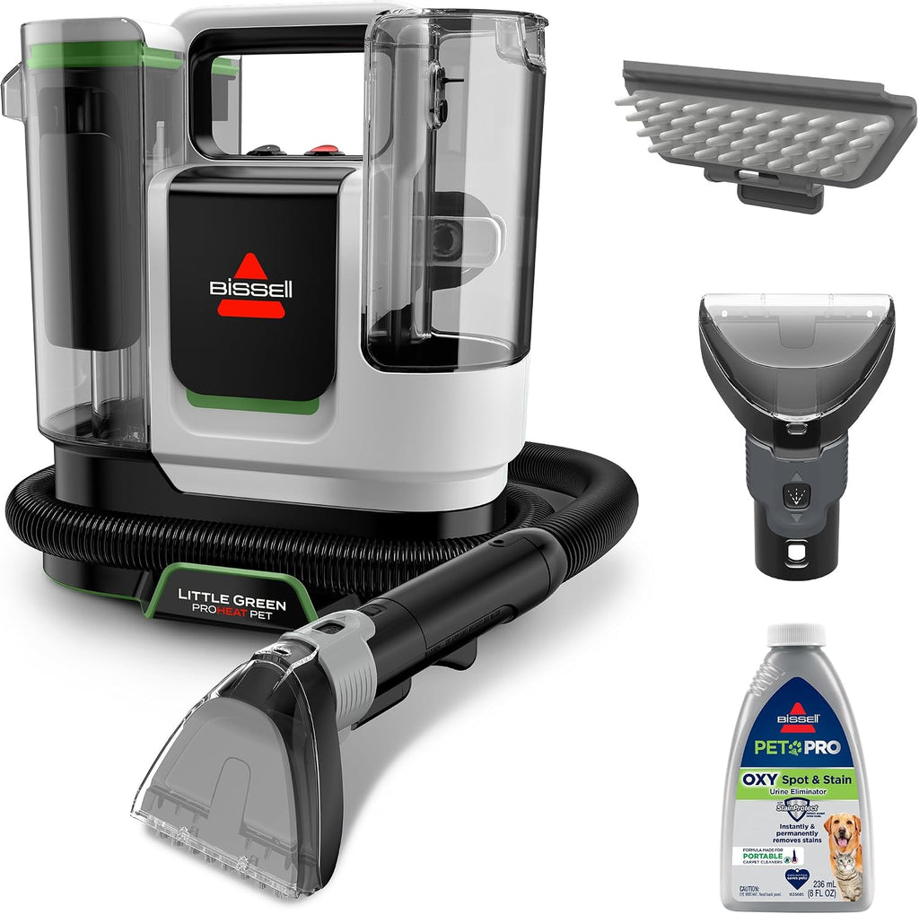 Bissell portable carpet cleaner cleaning car upholstery