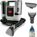 Bissell portable carpet cleaner cleaning car upholstery