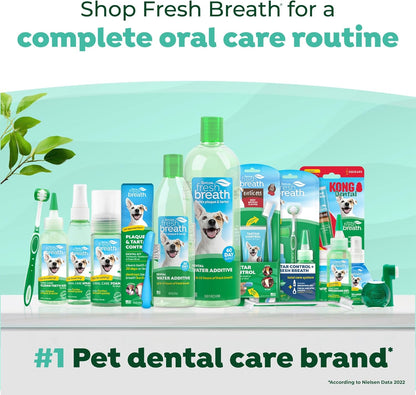 TropiClean fresh breath oral gel bottle showing instructions for use.