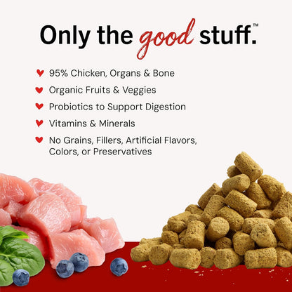 Cage free chicken meal mixers for picky dogs closeup view