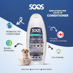 Soos 500ml pet moisturizer bottle displayed with natural ingredients