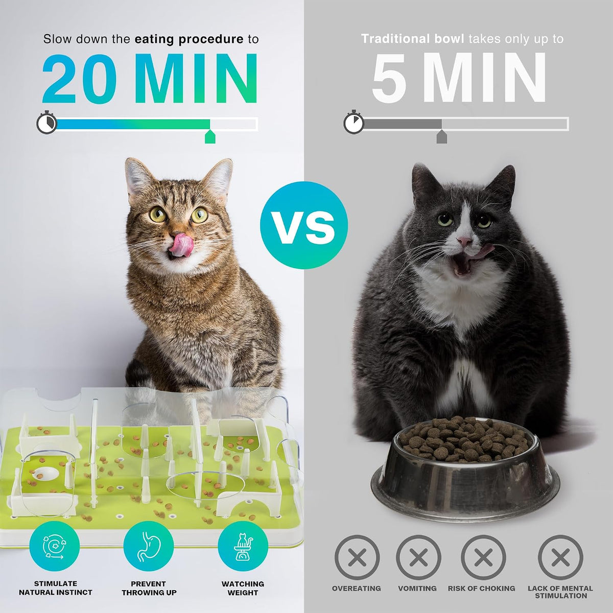 Cat puzzle feeder with adjustable sliding difficulty modules