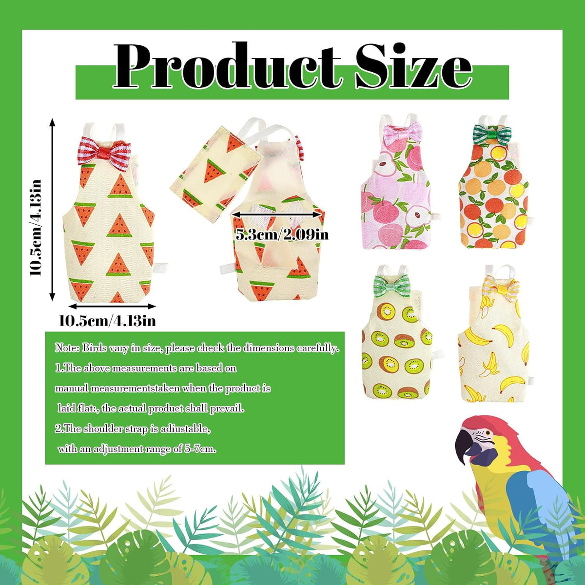 RAHHLIZS parrot flight suit fruit pattern design