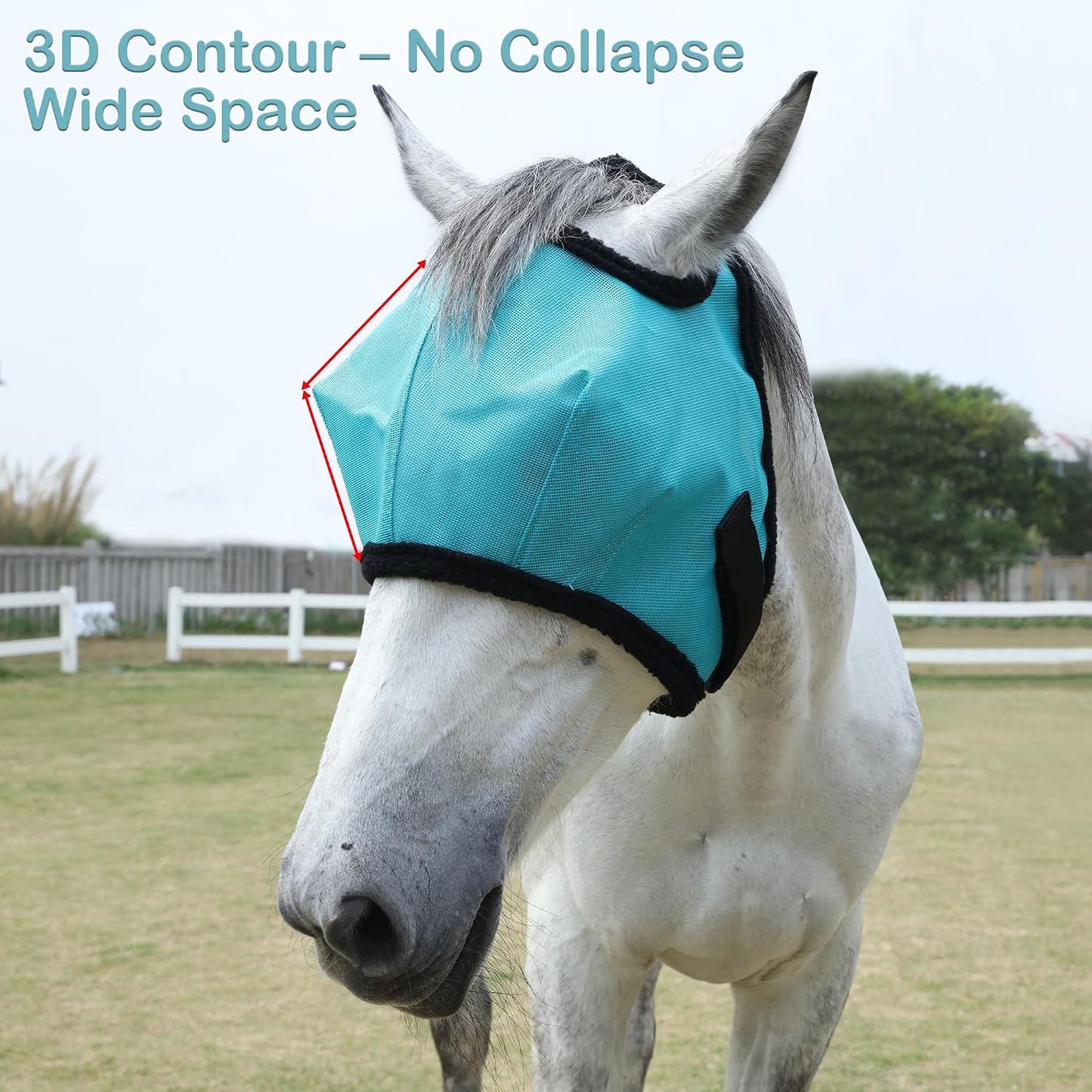 Leaforest horse mask showing durable 1000D mesh texture