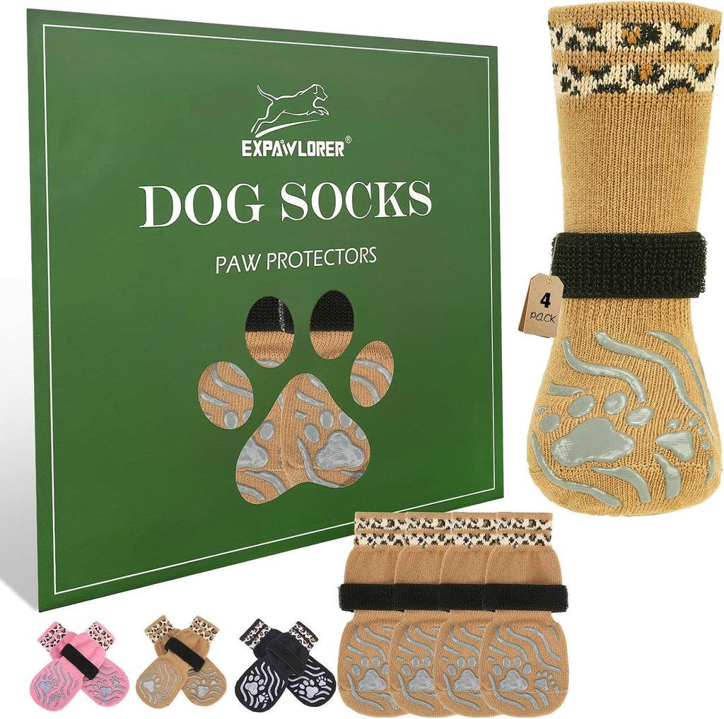 EXPAWLORER Dog Socks for Hot Pavement to Prevent Licking Paws, Non-Slip Dog Grippy Booties Shoes for Hardwood Floors, Traction Control Boots & Paw Protectors for Small Medium Large Senior Dogs BlackXL - Image 10