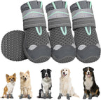 SlowTon Dog Shoes for Large Small Medium Dogs - Breathable Dog Boots for Summer Hot Pavement, Paw Protector for Outdoor Walking Winter Snow, Anti-Slip Rubber Dog Booties for Hardwood Floor (Green, 6) - Image 11