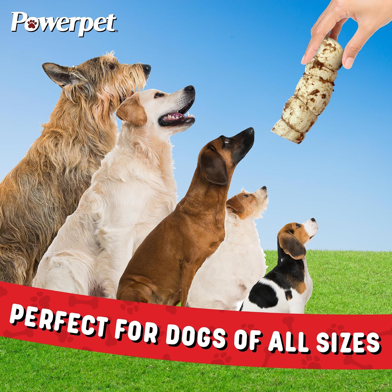 Powerpet thick and soft beef cheek roll for power chewers