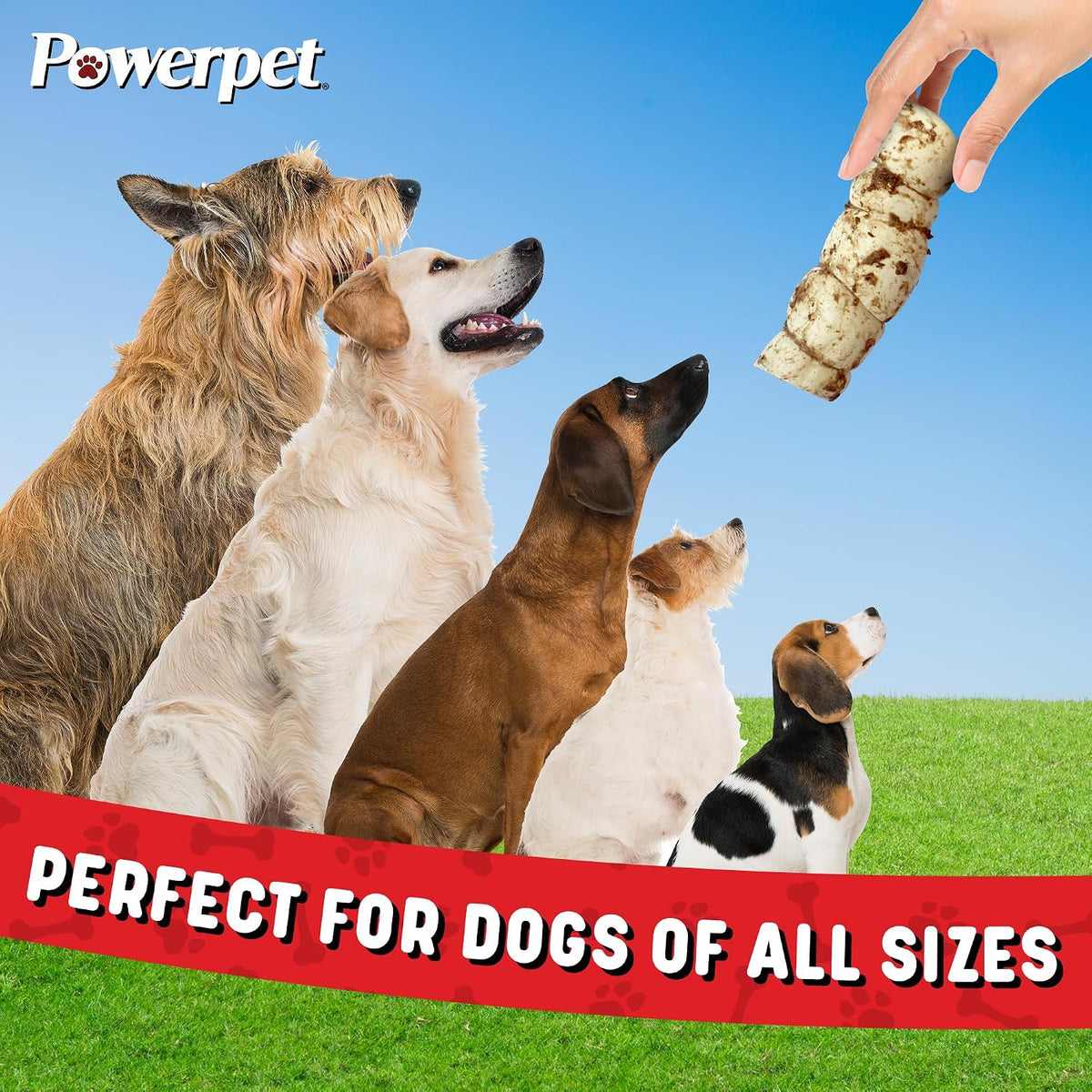 Powerpet thick and soft beef cheek roll for power chewers