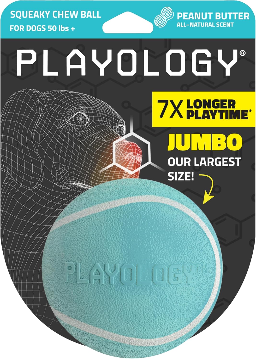 Side profile of Playology jumbo chicken scented dog toy