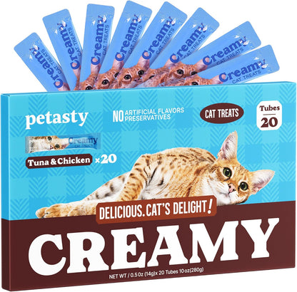Lickable Cat Treats, High Moisture Hydrating Creamy Puree Squeeze Tubes, Slamon Flavor, 20 Tubes 0.5oz, Grain-Free, Omega Oils & Vitamin E, Skin & Coat Health, Digestive and Immune Support - Image 10