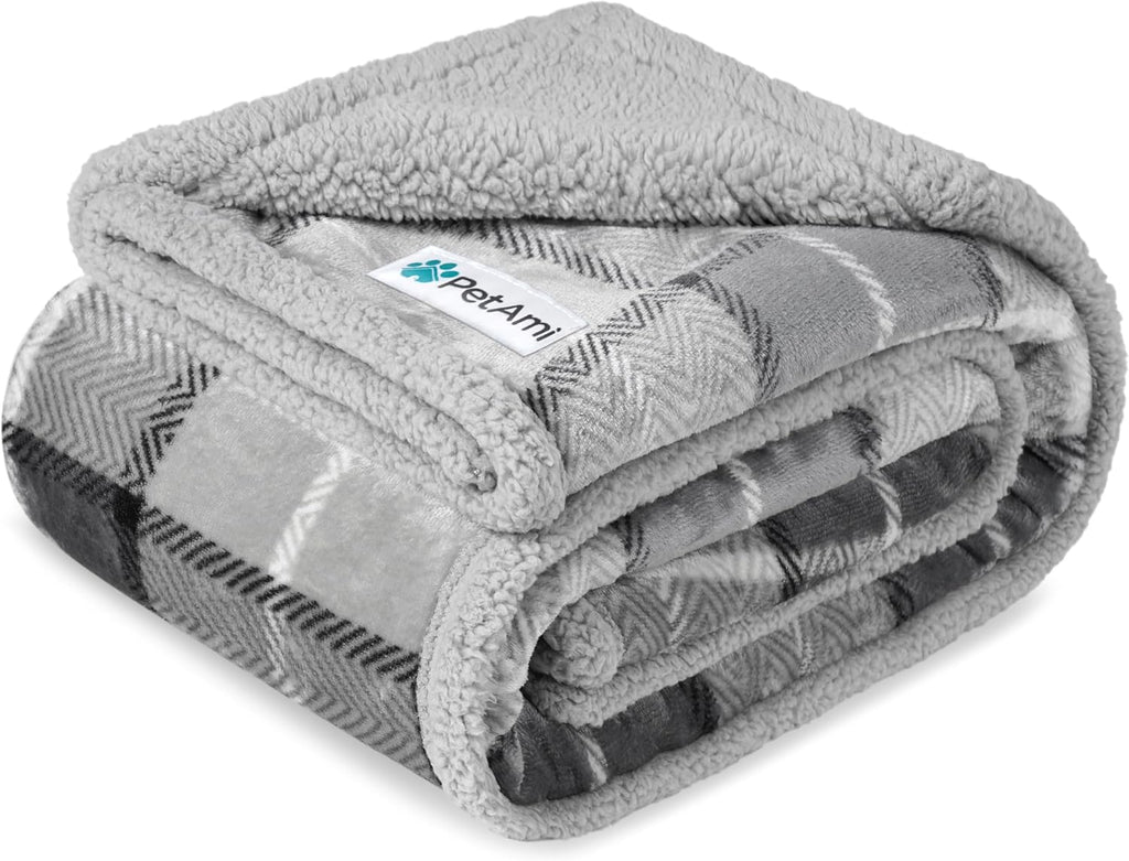 PetAmi Waterproof Dog Blanket for Couch, Extra Large 80x60, Pee Proof Sherpa Fleece Reversible Pet Throw, Furniture Protector for Bed Sofa Crate Kennel, Soft Washable Cover for Dog Cat, Grey Sherpa - Image 12