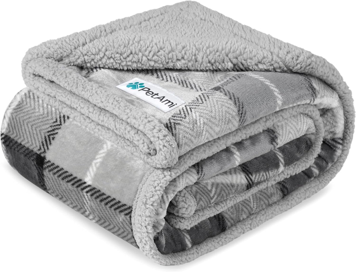 PetAmi Waterproof Dog Blanket for Couch, Extra Large 80x60, Pee Proof Sherpa Fleece Reversible Pet Throw, Furniture Protector for Bed Sofa Crate Kennel, Soft Washable Cover for Dog Cat, Grey Sherpa - Image 12