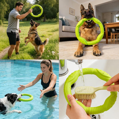 LaRoo dog toy floating in water for summer training