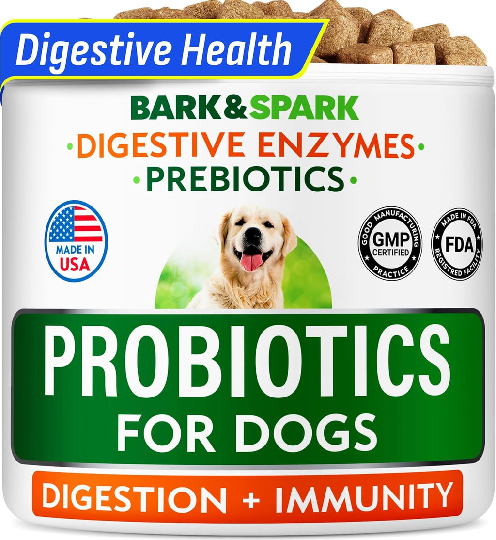BARK&SPARK Probiotics for Dogs Digestive Health w/Enzymes - Diarrhea Gas Treatment Upset Stomach Relief - Allergy & Itchy Skin - Pet Dogs Probiotics - Digestion Supplement Treat (120Ct Chicken) - Image 9