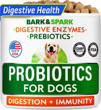 BARK&SPARK Probiotics for Dogs Digestive Health w/Enzymes - Diarrhea Gas Treatment Upset Stomach Relief - Allergy & Itchy Skin - Pet Dogs Probiotics - Digestion Supplement Treat (120Ct Chicken) - Image 9